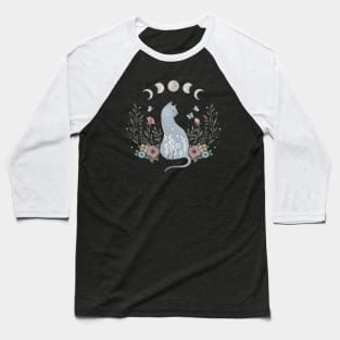 flower and cat Baseball T-Shirt